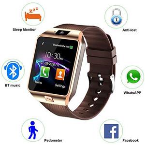 Padgene DZ09 Bluetooth Smart Watch with Camera for Samsung, Nexus, HTC, Sony, LG and Other Android Smartphones (Gold (White Band)) 