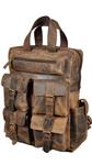 Devil Hunter 18" Leather Backpack for men/women Brown Leather Laptop Backpack