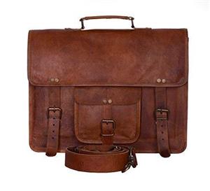 Komal's Passion Leather Vintage 15 Inch Laptop Messenger Bag briefcase Satchel for Men and Women