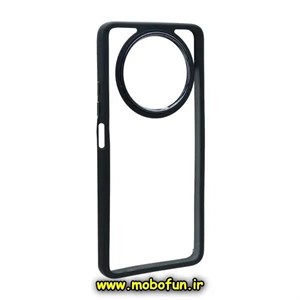 قاب گوشی Huawei Nova Y90 هوآوی اورجینال متال کیس Metal طرح پشت طلق شفاف دور سیلیکونی مشکی کد E39-171520