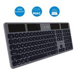 Macally Bluetooth Wireless Solar Keyboard for Mac Mini/Pro, iMac Desktop Computers & Apple MacBook Pro/Air Laptops | Rechargeable Via Any Light Source | Caps Lock/Battery Indicators - Space gray