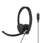 Koss CS300-USB Communication Headset Headphones | On-Ear Double Sided Design | Black | Lightweight | D-Profile | Noise Cancelling Electret Microphone | for Telephones and Office Phones