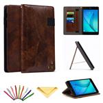 Uliking Case for Samsung Galaxy Tab A 8.0 Tablet 2017 (SM-T380/SM-T385),Business Smart Stand Folio PU Leather Hard Wallet Cover with Hand Strap Document Pencil Card Pocket [Auto Sleep/Wake], Coffee