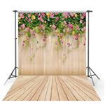 MEMOFOTO 5×7ft Silk Photography Backdrops 3D Flower Wall Butterfly Wood Photo Background For Kids