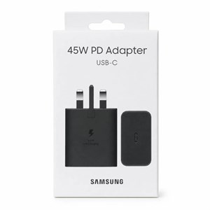 شارژر اصلی گوشی سامسونگ NFC دار تک پورت 45W وات Type-C سه پین ویتنام EP-T4510XBEGGB سوپر فست شارژ رنگ مشکی کد 180875