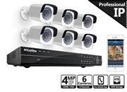 LaView 4-Megapixel (2688 x 1520) 8 CH PoE NVR Security Cameras System - 6 4MP Bullet IP Surveillance Cameras, 100ft Night Vision, Pre-Installed 4TB Hard Drive