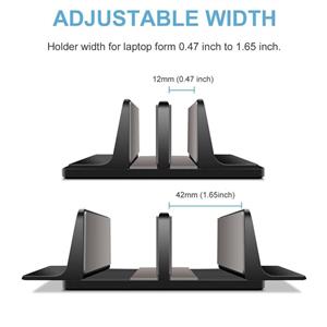 JARLINK Upgraded Dock Version Vertical Laptop Stand Double Desktop Adjustable Holder up 17.3 inches Compatible with All MacBook Pro Air Microsoft Surface Black 