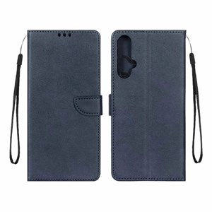 کیف گوشی Huawei Nova 5T هوآوی مگنتی طرح چرم کتابی بنددار سرمه ای کد 180341