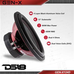 DS18 GEN X124D Subwoofer in Black 4 Layer Aluminum Voice Coil 12 900W Max Power 450W RMS Dual Ohms Powerful Car Audio Bass Speaker 1 