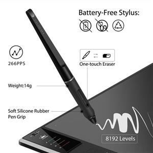 Huion Giano WH1409 V2 Tilt Induction Wireless Graphics Drawing Tablet with Battery Free Stylus 8192 Levels Pen Pressure 12 Express Keys 