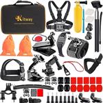 Kitway 65-in-1 Action Camera Accessories Kit for Akaso EK7000/DJI Osmo Pocket/Wewdigi EV5000/GoPro Hero 6 5 Black Session 7 4 3+ 2 1/DBpower N6/Crosstour camare) 