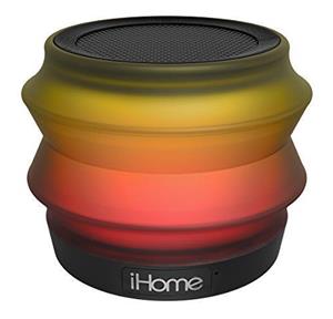 iHome iBT62B Portable Collapsible Bluetooth Color Changing Speaker with Speakerphone Featuring Melody Voice Powered Music Assistant 