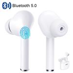 True Wireless Earbuds Bluetooth 5.0 Headphones Touch Control in-Ear Stereo Wireless Earphones with Charging Case Microphone Noise Cancelling Waterproof Headset for Airpods Android iPhone White