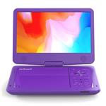 ieGeek Portable DVD CD Player with 12.5'' HD Swivel Screen, 5 Hrs Long Lasting Built-in Rechargeable Battery, Region Free, Personal DVD Players with Remote Control, Support USB&SD, AV-in/Out, Purple