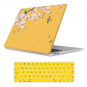 iLeadon MacBook New Pro 13 Case 2016 2019 Release Model A2159 A1989 A1706 A1708 Rubberized Hard Shell Cover Keyboard for W Without Touch Bar IDChinese Flower Birds 