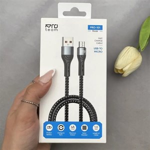 کابل میکرو پروتیم 4 آمپر فست شارژ مدل PRO-101 کنفی با طول ۱ متر کد 140489
