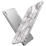 Infiland iPad Pro 11 2018 Case, Shell Cover with Translucent Back Protector Compatible with iPad Pro 11 Inch 2018 Release (Support 2nd Gen Apple Pencil Charging, Auto Wake/Sleep) (White & Marble)