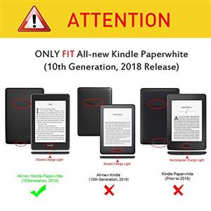 Fintie Slimshell Case for All New Kindle Paperwhite 10th Generation 2018 Release Premium Lightweight PU Leather Cover with Auto Sleep Wake Amazon E Reader Moroccan Love 