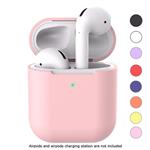TunaLee AirPods 2 Wireless Silicone Case Cover - Compatible with New 2019 Apple AirPods 1  Front LED Visible - Supports Wireless Charging Case - Extra Protection for AirPods (Light Pink)