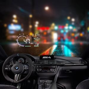 Trainshow A8 Head Up Display 5.5'' OBD II Car Windshield HUD with Speed Fatigue Warning RPM MPH Fuel Consumption Multiple Color Bright Speeding 