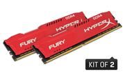 Kingston Technology HyperX Fury Red 32GB 3200MHz DDR4 CL18 DIMM(Kit of 2) Memory HX432C18FRK2/32