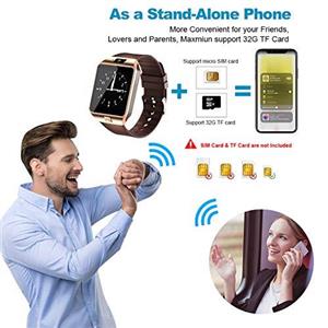 Padgene DZ09 Bluetooth Smart Watch with Camera for Samsung Nexus HTC Sony LG and Other Android Smartphones Gold Black Band 