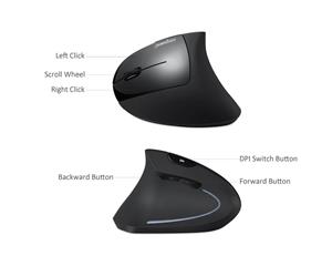 Perixx PERIMICE-713L Wireless-ارسال 7 الی 10 روز کاری Perixx PERIMICE-713L, Wireless 2.4 GHz Natural Ergonomic Vertical Mouse with Nano Receiver, Power Switch, 6 Buttons Design, 3 Level DPI, Left Handed