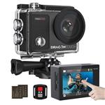 Dragon Touch 4K Action Camera Screen 16MP Vision 3 Pro 100 feet Waterproof Adjustable View Angle WiFi Sports with Remote Control and Helmet Accessories Kit 