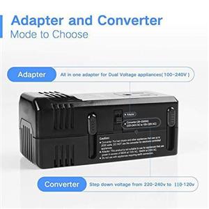 DOACE 1875W Travel Power Converter and Adapter Combo Step Down Voltage Transformer 220V to 110V for Hair Dryers International EU UK AU US Wall Charger Plugs 150 Countries 