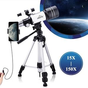 Telescope for Kids Beginners,150X Astronomy Monocular Telescopes 300/70mm with Phone Adapter, Camera Wire Shutter, Moon Filter and Backpack 