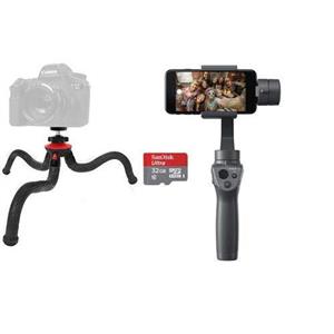 DJI Osmo Mobile 2 Handheld Smartphone Gimbal, Bundle with FotoPro Flexpod, and 32GB Memory Card