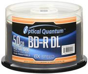 Optical Quantum 6X 50GB BD-R DL White Inkjet Printable Blu-ray Double Layer Recordable Media , 50-Disc Spindle