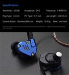 KZ ZS7 in Ear Monitor with 4BA 1DD Musician IEM, KZ Headphones Balanced HiFi Earphone with Metal Shell and Detachable 2Pin Cable(Blue No Mic)