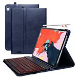 iPad Pro 11 Case with Keyboard, Leather PU Sewing Case Detachable 7 Color Backlit Wireless Keyboard - iPad Pro 11 Keyboard Case(Support Apple Pencil 2 Charging), Backlit Keyboard_Blue