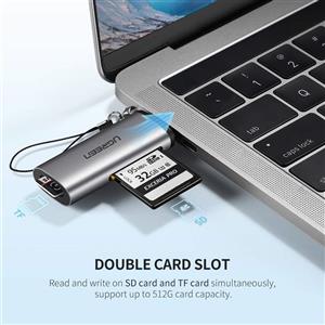 UGREEN USB C SD Card Reader USB 3.1 Type C OTG Memory Card Reader Adapter Portable Keychain 2 Slots for TF, SD, Micro SD, SDXC, SDHC, MMC, RS-MMC, Micro SDXC, Micro SDHC, UHS-I for Mac, Windows, Linux 