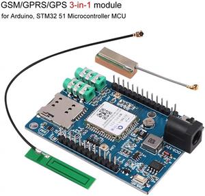 MakerFocus GPS Module, GSM GPRS GPS Module 3 in 1 Quad Band GSM/GPRS IPEX Antenna DC 5-9V Support Voice Short Message for Arduino STM32 51 Microcontroller MCU 