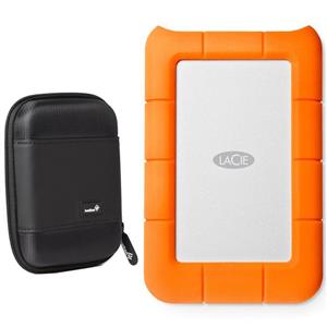 LaCie Rugged Thunderbolt and USB 3.0 1TB 9000488 / STEV1000400 with Ivation Compact Portable Hard Drive Case