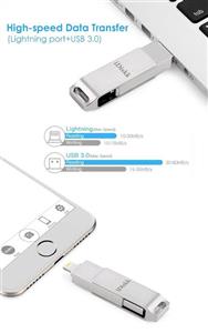 iDiskk USB 3.0 128GB iPhone Flash Drive for iPhone X XR XS MAX,Photo Stick For iPhone 6,iPhone 6 Plus,iPhone 8 Plus, iPad Pro,External Storage for iPhone iPad USB,Touch ID Encryption and MFI Certified 