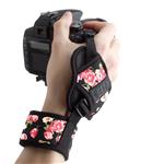 USA GEAR Professional Camera Grip Hand Strap with Floral Neoprene Design and Metal Plate - Compatible with Canon , Fujifilm , Nikon , Sony and more DSLR , Mirrorless , Point & Shoot Cameras