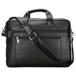 Texbo Men's 17 Inch Solid Genuine Leather Professional Laptop Briefcase Messenger Shoulder Bag