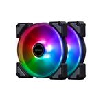 InWin Crown Addressable RGB Twin Fan Kit 120 mm Fan High Performance Cooling Computer Case Static Pressure Modular Fan with Adjustable RGB Controller, Black