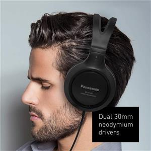 هدفون پاناسونیک RP HT161 K با اندازه های کامل Panasonic Headphones Full Sized Over the Ear Lightweight Long Corded Black 