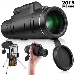 Monocular Telescope High Power 40x60 Ce Optics Powered Bak4 45 Degree Angled Eyepiece with Smartphone Tripod and Mount Adapter for Target Shooting Birdwatching Wildlife Scenery 