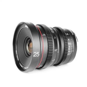 Meike 25mm T2.2 APS-C Large Aperture Manual Focus Prime Low Distortion Mini Cine Lens Compatible with Sony E Mount Cameras A7S A7SII A7R A7RII A7RIII A7III A9 NEX 3 3N 5 NEX 5T 5R 6A6400 A6300 A6500 