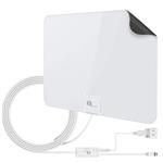 TV Antenna - 1byone Amplified 50 Mile HDTV Digital Antenna Powerful Amplifier Signal Booster for All TV 4K UHF VHF 1080P Local Channels with 20ft Coaxial Cable