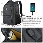 Laptop Backpack,Durable Anti Theft Business Travel Laptops Backpack for Men Women with USB Charging Port,Water Resistant College School Computer Bookbag for Students Fit 15.6 Inch Laptops Notebooks