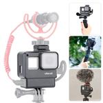 ULANZI V2 Multifunctional Vlogging Case w Cold Shoe Mount for Microphone LED Video Light,Wire Connectable Frame Housing Shell Cage Compatible w Gopro Hero 7 6 5 Action Camera Video Vlog Creator Setup