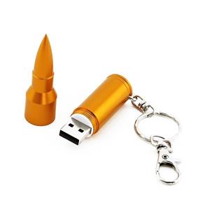 128GB USB Flash Drive Metal Bullet Storage Thumb Stick Pen with Keychain High Speed Memory Stick (128GB, Gold) 