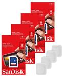 Lot of 4 SanDisk 8GB SD SDHC Class 4 Flash Memory Camera Card SDSDB-008G-B35 Pack + ( 4 Jewel Cases )