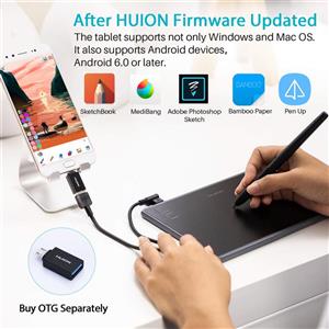 Huion Inspiroy H430P OSU Graphic Drawing Tablet with Battery Free Stylus 4096 Levels and Press Keys 